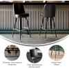 Flash Furniture James 2 Pack Metal Barstool with Upholstered Swivel BucketSeat and Integrated Footrest(Dark Brown)
