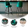 Flash Furniture James 2 Pack Metal Barstool with Upholstered Swivel BucketSeat and Integrated Footrest(Green)