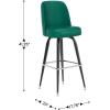 Flash Furniture James 2 Pack Metal Barstool with Upholstered Swivel BucketSeat and Integrated Footrest(Green)