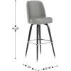 Flash Furniture James 2 Pack Metal Barstool with Upholstered Swivel BucketSeat and Integrated Footrest(Grey)
