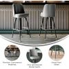 Flash Furniture James 2 Pack Metal Barstool with Upholstered Swivel BucketSeat and Integrated Footrest(Grey)