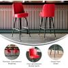 Flash Furniture James 2 Pack Metal Barstool with Upholstered Swivel BucketSeat and Integrated Footrest(Red)