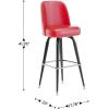Flash Furniture James 2 Pack Metal Barstool with Upholstered Swivel BucketSeat and Integrated Footrest(Red)