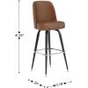 Flash Furniture James 2 Pack Metal Barstool with Upholstered Swivel BucketSeat and Integrated Footrest(Weathered Brown)