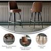 Flash Furniture James 2 Pack Metal Barstool with Upholstered Swivel BucketSeat and Integrated Footrest(Weathered Brown)