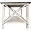 Flash Furniture Jasper Farmhouse Solid Wood Coffee Table, Rustic Coffee Table, X-Frame Design, Living Room, Bedroom, Home Office, 19.75″ H, Acacia Gray/Rustic White(Acacia Gray Top/Rustic White Frame)
