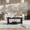 Flash Furniture Jasper Farmhouse Solid Wood Coffee Table, Rustic Coffee Table, X-Frame Design, Living Room, Bedroom, Home Office, 19.75″ H, Acacia Gray/Rustic White(Dark Gray)