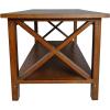 Flash Furniture Jasper Farmhouse Solid Wood Coffee Table, Rustic Coffee Table, X-Frame Design, Living Room, Bedroom, Home Office, 19.75″ H, Acacia Gray/Rustic White(Walnut)