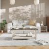 Flash Furniture Jasper Farmhouse Solid Wood Coffee Table, Rustic Coffee Table, X-Frame Design, Living Room, Bedroom, Home Office, 19.75″ H, Acacia Gray/Rustic White(Acacia Gray Top/Rustic White Frame)