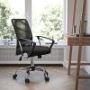 Flash Furniture Jenkins Mid-Back Black Mesh Swivel Task Office Chair with Lumbar Support Band and Arms
