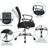Flash Furniture Jenkins Mid-Back Black Mesh Swivel Task Office Chair with Lumbar Support Band and Arms
