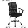 Flash Furniture Jenkins Mid-Back Black Mesh Swivel Task Office Chair with Lumbar Support Band and Arms