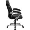 Flash Furniture Jessie High Back Brown Microfiber Contemporary Executive Swivel Ergonomic Office Chair with Arms(Black Leathersoft)