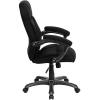 Flash Furniture Jessie High Back Brown Microfiber Contemporary Executive Swivel Ergonomic Office Chair with Arms(Black Microfiber)