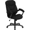Flash Furniture Jessie High Back Brown Microfiber Contemporary Executive Swivel Ergonomic Office Chair with Arms(Black Microfiber)