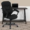 Flash Furniture Jessie High Back Brown Microfiber Contemporary Executive Swivel Ergonomic Office Chair with Arms(Black Microfiber)