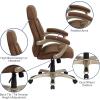 Flash Furniture Jessie High Back Brown Microfiber Contemporary Executive Swivel Ergonomic Office Chair with Arms(Brown Microfiber)