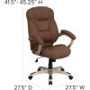 Flash Furniture Jessie High Back Brown Microfiber Contemporary Executive Swivel Ergonomic Office Chair with Arms(Brown Microfiber)