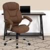 Flash Furniture Jessie High Back Brown Microfiber Contemporary Executive Swivel Ergonomic Office Chair with Arms(Brown Microfiber)
