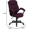 Flash Furniture Jessie High Back Brown Microfiber Contemporary Executive Swivel Ergonomic Office Chair with Arms(Grape Microfiber)