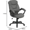 Flash Furniture Jessie High Back Brown Microfiber Contemporary Executive Swivel Ergonomic Office Chair with Arms(Gray Microfiber)