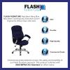 Flash Furniture Jessie High Back Brown Microfiber Contemporary Executive Swivel Ergonomic Office Chair with Arms(Navy Blue Microfiber)