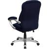 Flash Furniture Jessie High Back Brown Microfiber Contemporary Executive Swivel Ergonomic Office Chair with Arms(Navy Blue Microfiber)