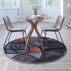 Flash Furniture Jubilee Collection Abstract Area Rug – Colorfast Blue Olefin Rug – 8′ x 10′ Area Rug – Jute Backing – Living Room, Bedroom, & Family Room(Orange)