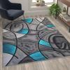 Flash Furniture Jubilee Collection Abstract Area Rug – Colorfast Blue Olefin Rug – 8′ x 10′ Area Rug – Jute Backing – Living Room, Bedroom, & Family Room(Turquoise)