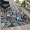 Flash Furniture Jubilee Collection Abstract Area Rug – Colorfast Blue Olefin Rug – 8′ x 10′ Area Rug – Jute Backing – Living Room, Bedroom, & Family Room(Blue)
