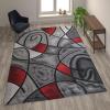 Flash Furniture Jubilee Collection Abstract Area Rug – Colorfast Blue Olefin Rug – 8′ x 10′ Area Rug – Jute Backing – Living Room, Bedroom, & Family Room(Red)