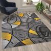 Flash Furniture Jubilee Collection Abstract Area Rug – Colorfast Blue Olefin Rug – 8′ x 10′ Area Rug – Jute Backing – Living Room, Bedroom, & Family Room(Yellow)