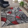 Flash Furniture Jubilee Collection Abstract Area Rug – Colorfast Blue Olefin Rug – 8′ x 10′ Area Rug – Jute Backing – Living Room, Bedroom, & Family Room(Red)