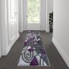 Flash Furniture Jubilee Collection Abstract Area Rug – Colorfast Blue Olefin Rug – 8′ x 10′ Area Rug – Jute Backing – Living Room, Bedroom, & Family Room(Purple)