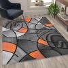 Flash Furniture Jubilee Collection Abstract Area Rug – Colorfast Blue Olefin Rug – 8′ x 10′ Area Rug – Jute Backing – Living Room, Bedroom, & Family Room(Orange)