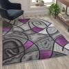 Flash Furniture Jubilee Collection Abstract Area Rug – Colorfast Blue Olefin Rug – 8′ x 10′ Area Rug – Jute Backing – Living Room, Bedroom, & Family Room(Purple)