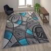 Flash Furniture Jubilee Collection Abstract Area Rug – Colorfast Blue Olefin Rug – 8′ x 10′ Area Rug – Jute Backing – Living Room, Bedroom, & Family Room(Turquoise)