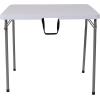 Flash Furniture Kathryn 2.79-Foot Square Bi-Fold Granite White Plastic Folding Table with Carrying Handle