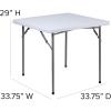 Flash Furniture Kathryn 2.81-Foot Square Granite White Plastic Folding Table with Powder Coated Locking Legs