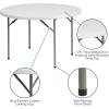 Flash Furniture Kathryn 4′ Round Plastic Folding Event Table for Parties and Trade Shows, Portable Indoor/Outdoor Event Banquet Table, White