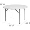 Flash Furniture Kathryn 4′ Round Plastic Folding Event Table for Parties and Trade Shows, Portable Indoor/Outdoor Event Banquet Table, White