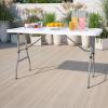 Flash Furniture Kathryn 4.93-Foot Height Adjustable Granite White Plastic Folding Table