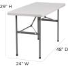 Flash Furniture Kathryn 4-Foot Granite White Plastic Folding Table