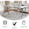 Flash Furniture Kathryn 5′ Rectangular Plastic Folding Event Table with Carrying Handle, Bi-Fold Portable Banquet Table for Indoor/Outdoor Events, White, 27.25″D x 60″W x 34″H