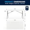 Flash Furniture Kathryn 5′ Rectangular Plastic Folding Event Table with Carrying Handle, Bi-Fold Portable Banquet Table for Indoor/Outdoor Events, White, 27.25″D x 60″W x 34″H