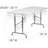 Flash Furniture Kathryn 6′ Rectangular Adjustable Plastic Folding Event Table, Folding Portable Banquet Table for Indoor/Outdoor Events, White