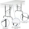 Flash Furniture Kathryn 6′ Rectangular Adjustable Plastic Folding Event Table, Folding Portable Banquet Table for Indoor/Outdoor Events, White