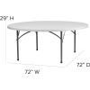 Flash Furniture Kathryn 6′ Round All-Occasion Plastic Folding Event Table, Foldable Portable Banquet Table for Indoor/Outdoor Events, White