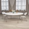 Flash Furniture Kathryn 6′ Round All-Occasion Plastic Folding Event Table, Foldable Portable Banquet Table for Indoor/Outdoor Events, White