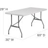 Flash Furniture Kathryn Commercial Grade 5-Foot Granite White Plastic Folding Table(Classic)